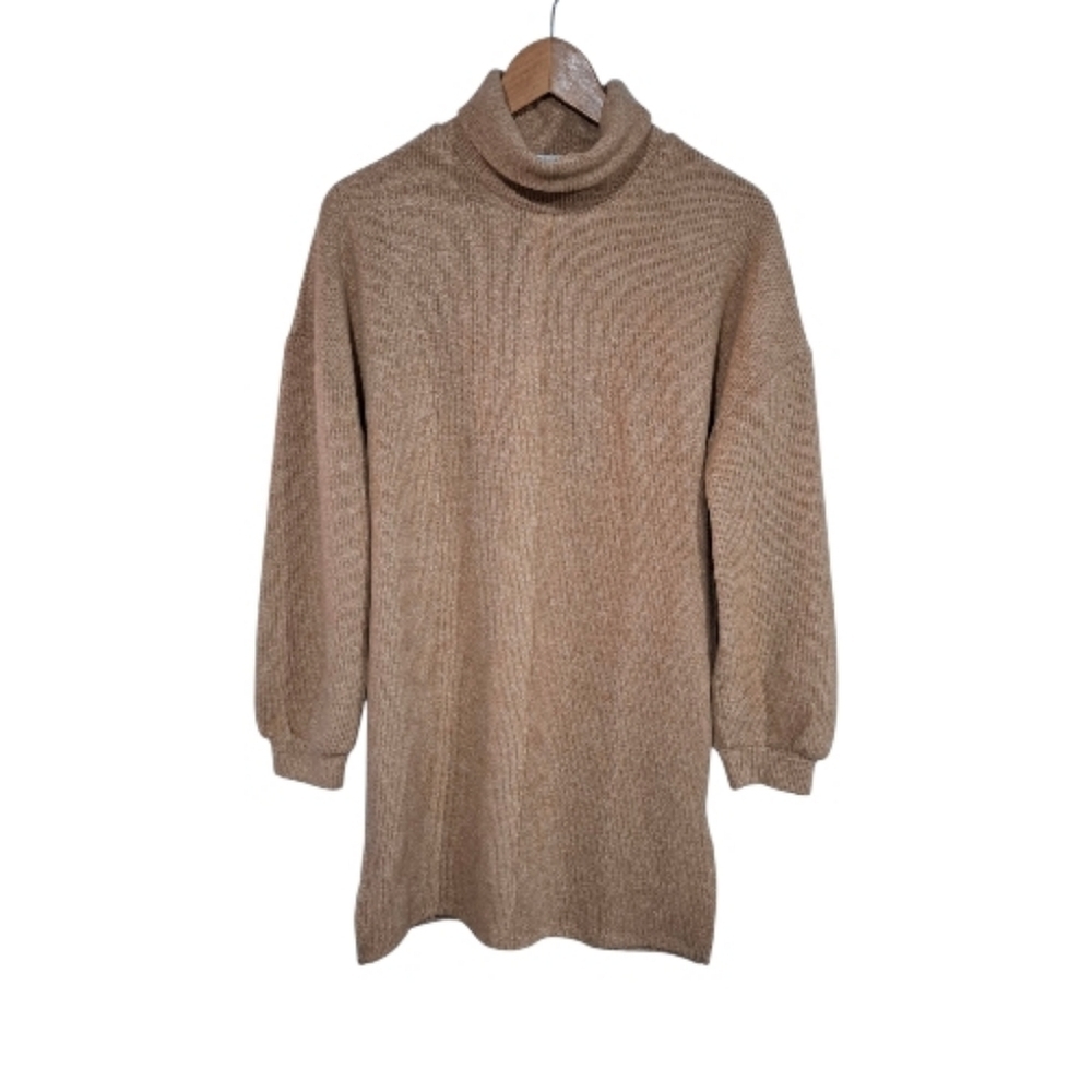 Anthropologie Sage The Label Camel Brown Sweater Mock Neck Oversized M Soft